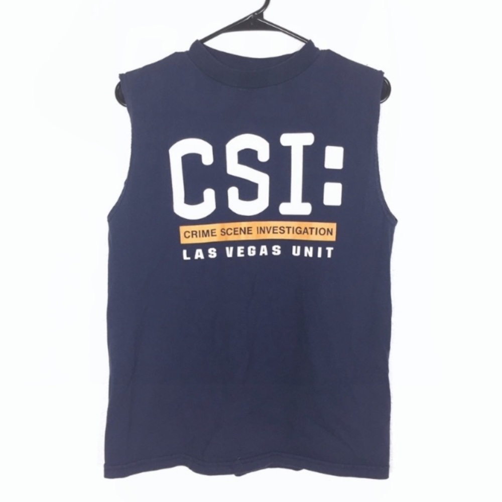 CSI crime scene investigation team graphic tank top size medium 100% cotton